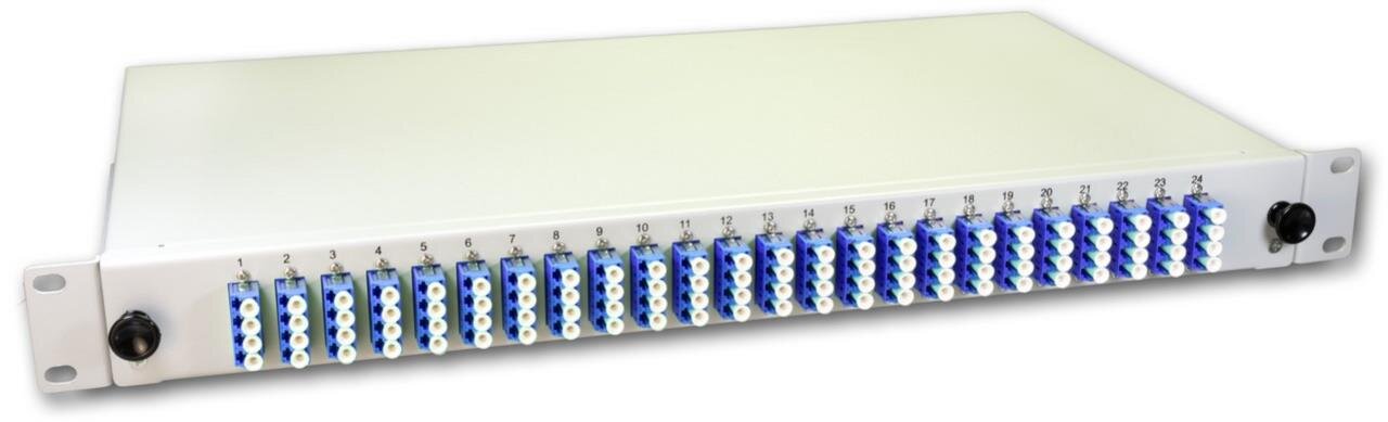 LWL Spleissbox, 96 Fasern, 24x QLC Singlemode, 9/125µm OS2 G657.A1 Pigtail