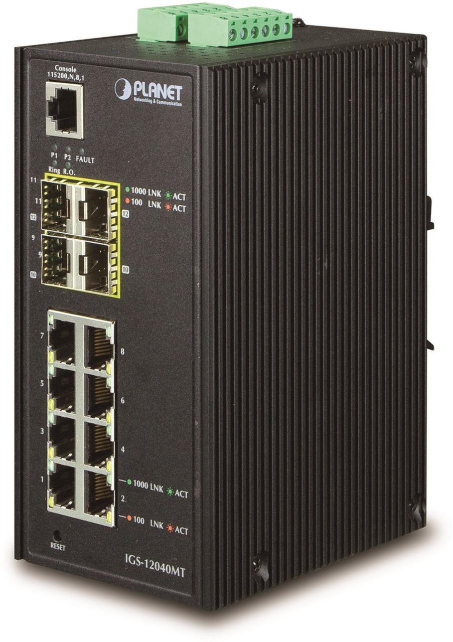 IP30 Industrial 8-Port Gbit + 4Port SFP managed Switch (IP30)
