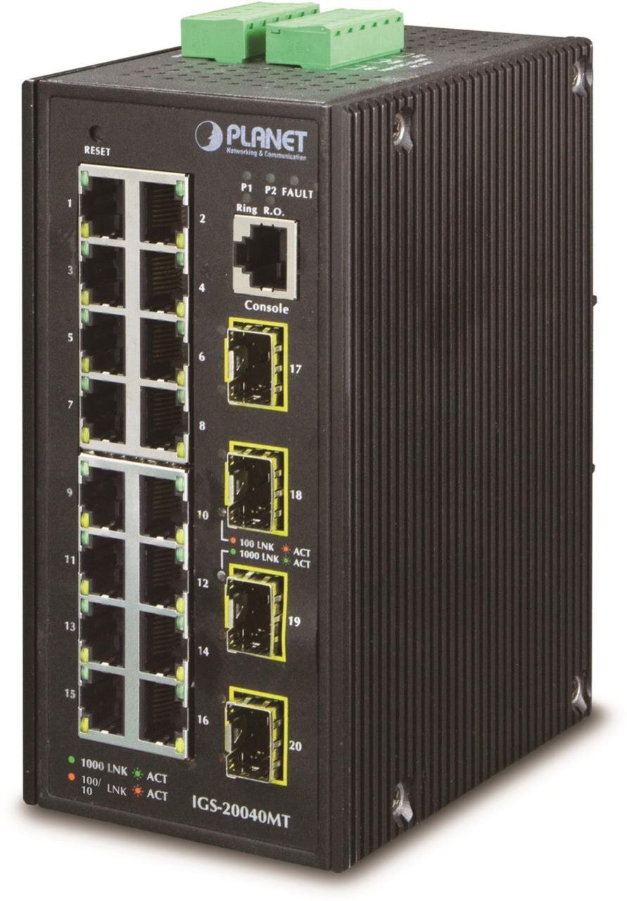 Industrial L2+  16-Port Gbit + 4x SFP managed Switch (IP30)
