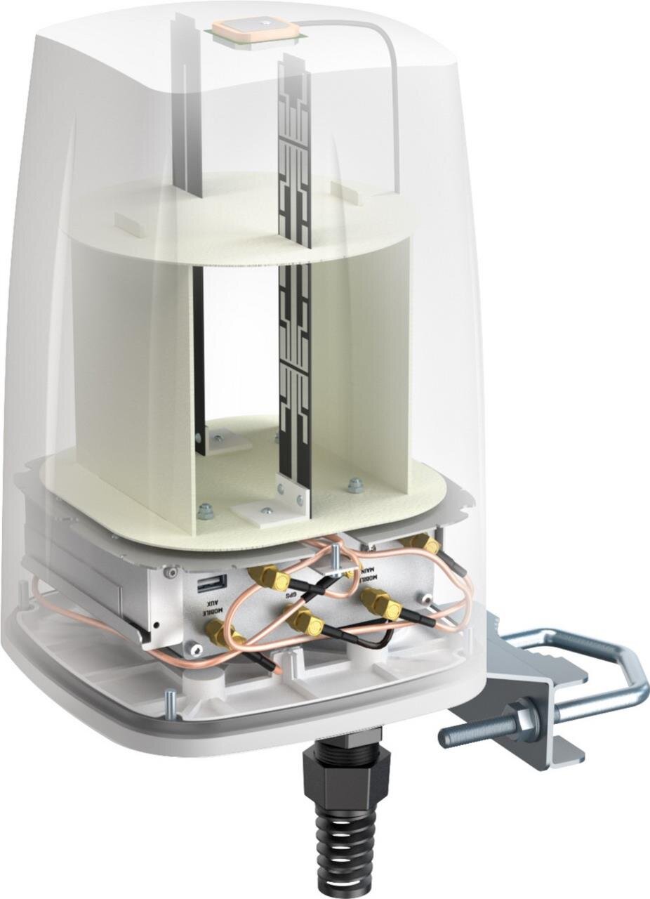 QuMax für RUTX11, IP67 Outdoor Gehäuse mit LTE Omni-, WiFi, BT & GPS Antenne
