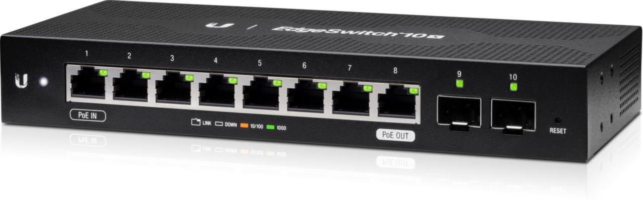 EdgeSwitch 10X, 8x 1Gb, 2x SFP, Passiv PoE, Advance PoE Switch