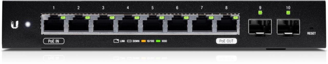 EdgeSwitch 10X, 8x 1Gb, 2x SFP, Passiv PoE, Advance PoE Switch