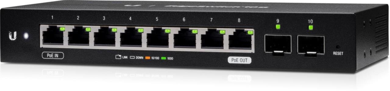 EdgeSwitch 10X, 8x 1Gb, 2x SFP, Passiv PoE, Advance PoE Switch