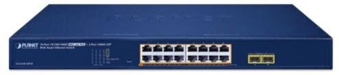 16-Port 10/100/1000T 802.3at PoE + 2-Port 1000X SFP Web Smart Ethernet Switch