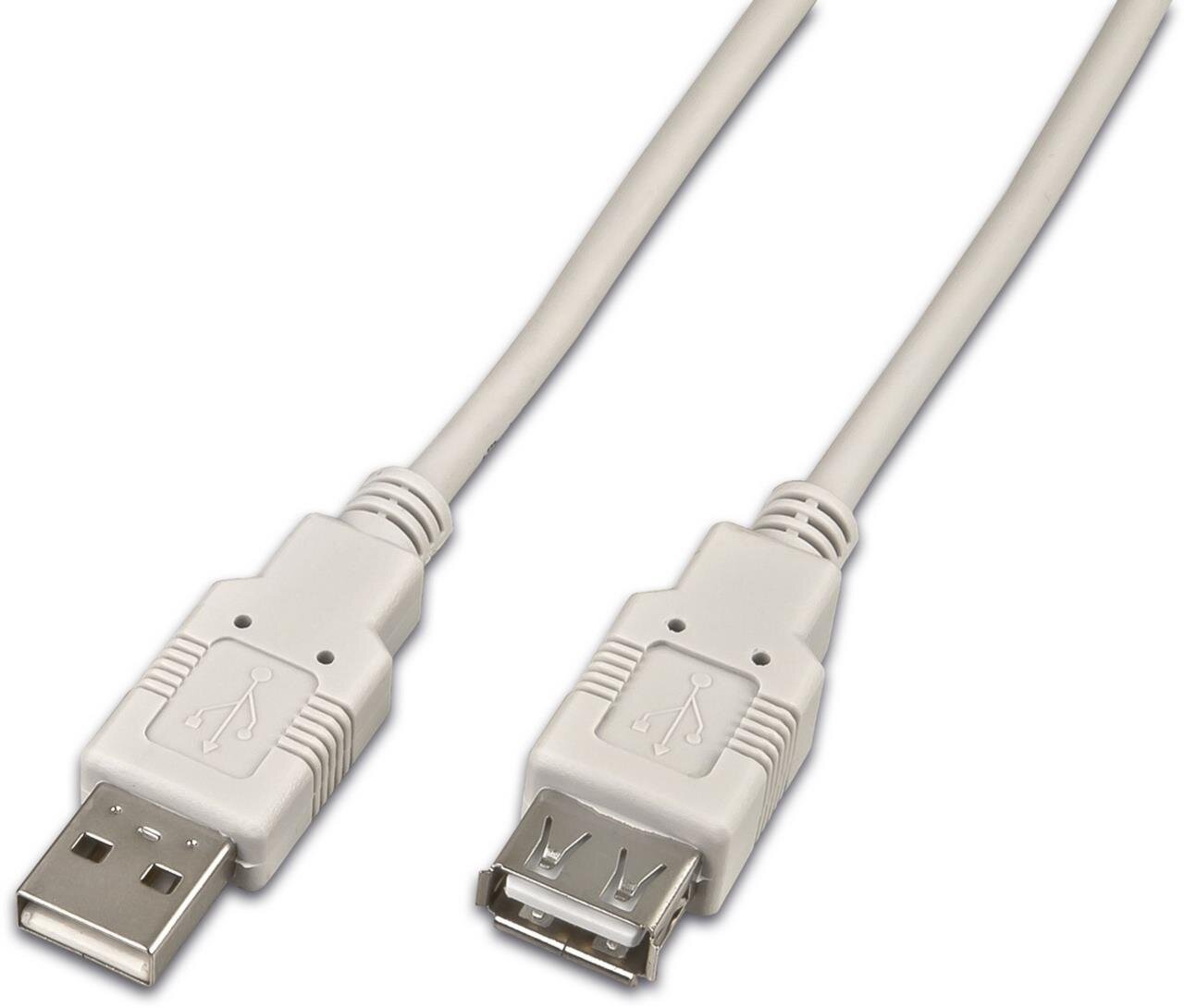 USB 2.0 Kabel, A-Stecker/A-Buchse, grau