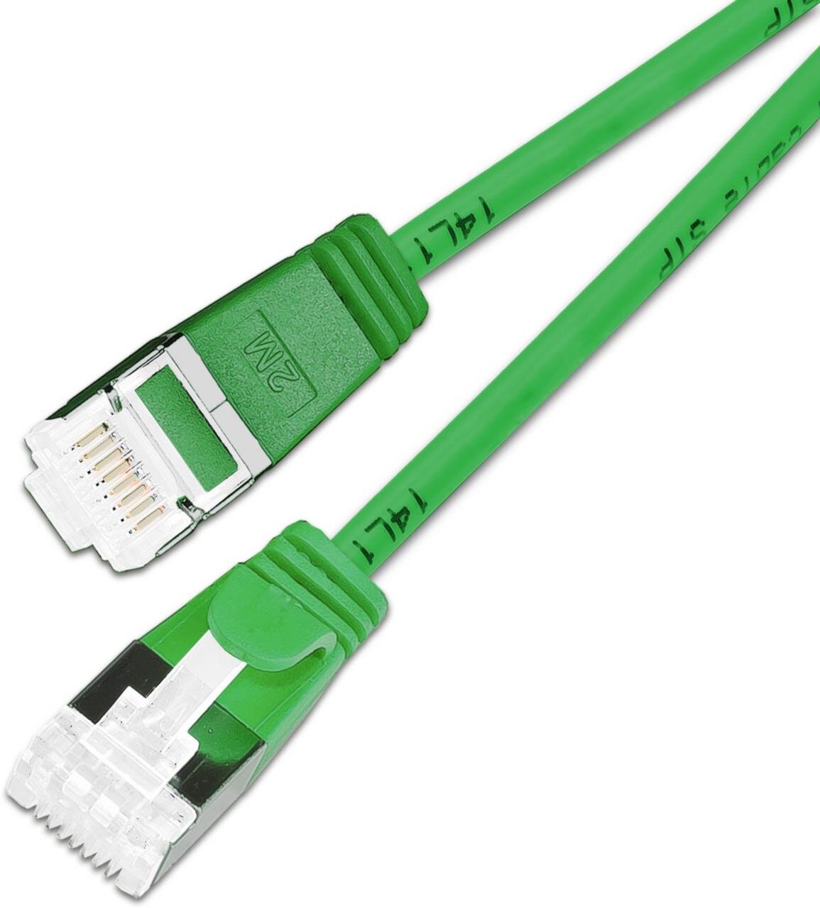 KAT6A 10 Gigabit Lightpatchkabel rund, U/FTP, Ø 3,8mm, grün 