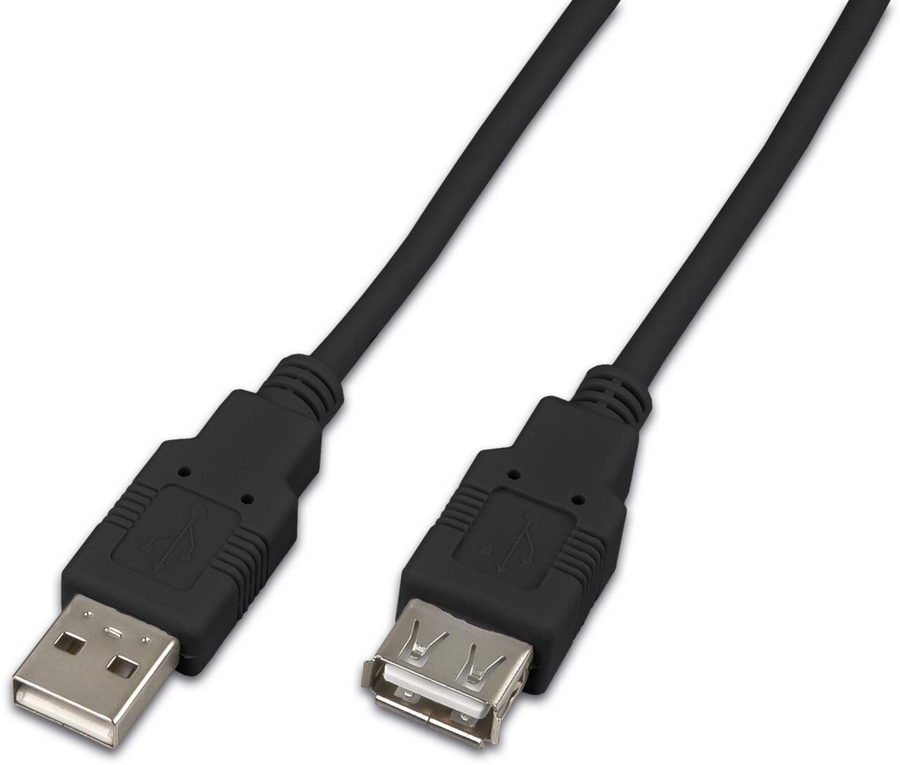 USB 2.0 Kabel, A-Stecker/A-Buchse, schwarz