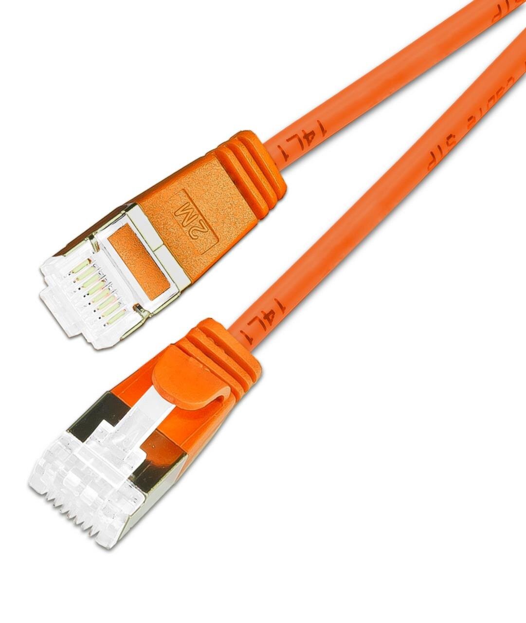 KAT6A 10 Gigabit Lightpatchkabel rund, U/FTP, Ø 3,8mm, orange 