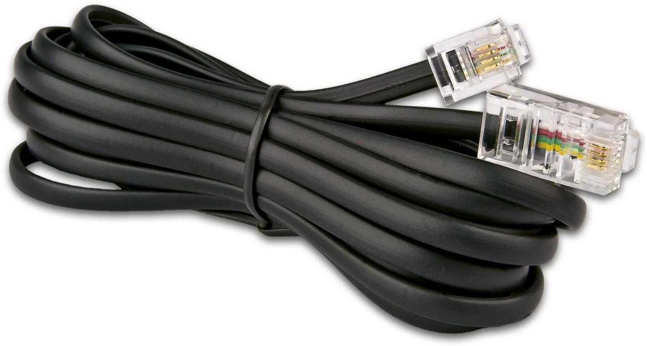 Modularkabel, RJ45 (8/8) - RJ11 (6/4), 4-adrig, schwarz