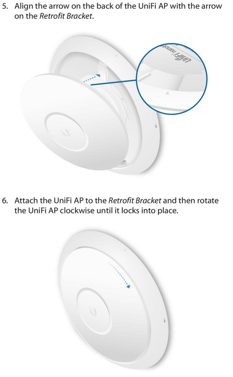 UniFi Montageadapter für Austausch von UAP-AC-PRO auf UAP-nanoHD, 3er-Pack 