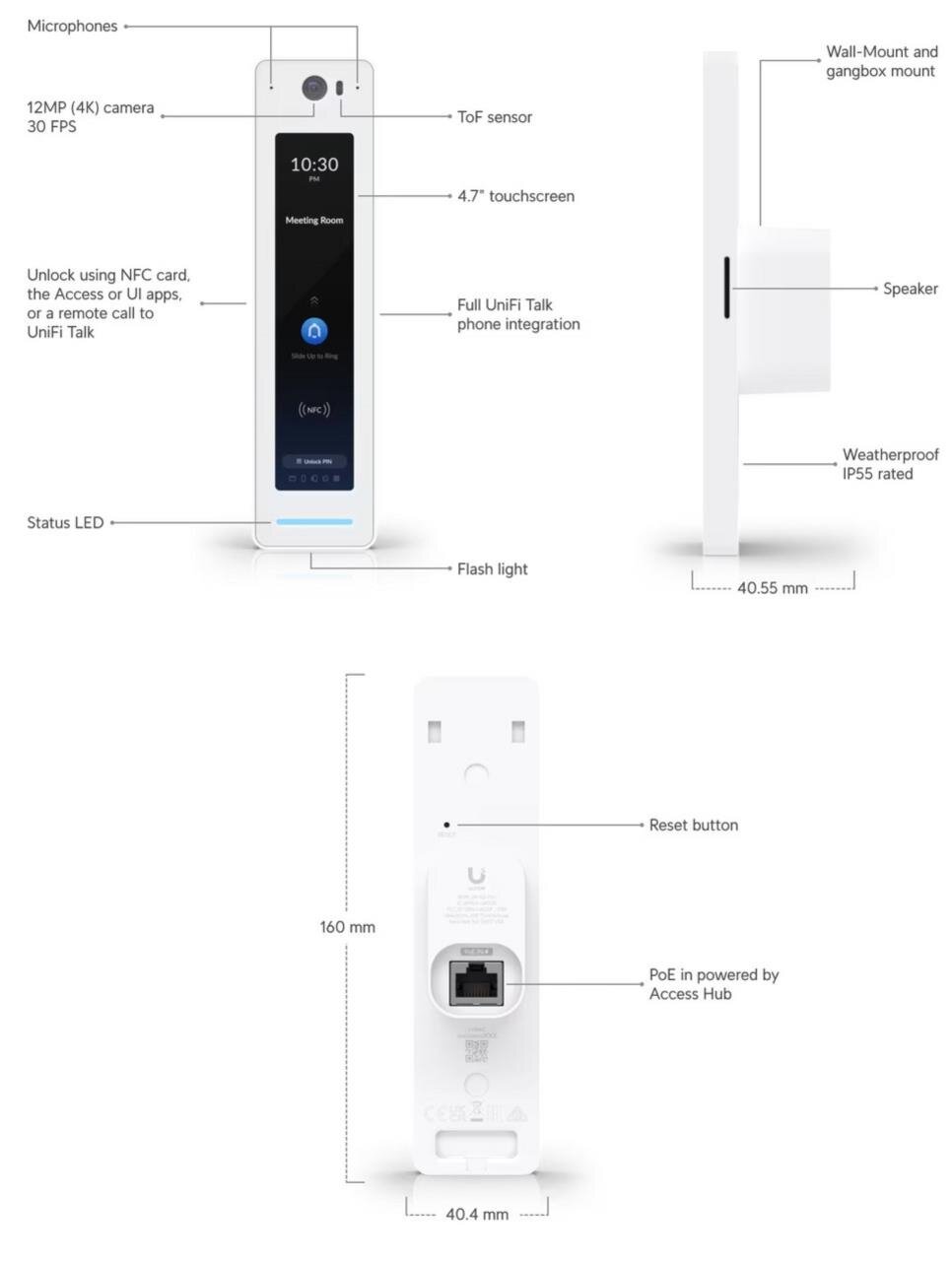 UniFi Access Reader G2 Professional, weiss