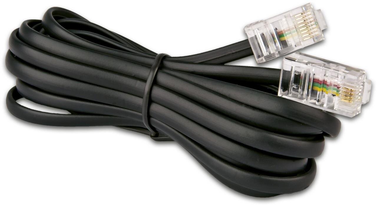 Modularkabel, RJ45 (8/4) - RJ45 (8/4), 4-adrig, schwarz