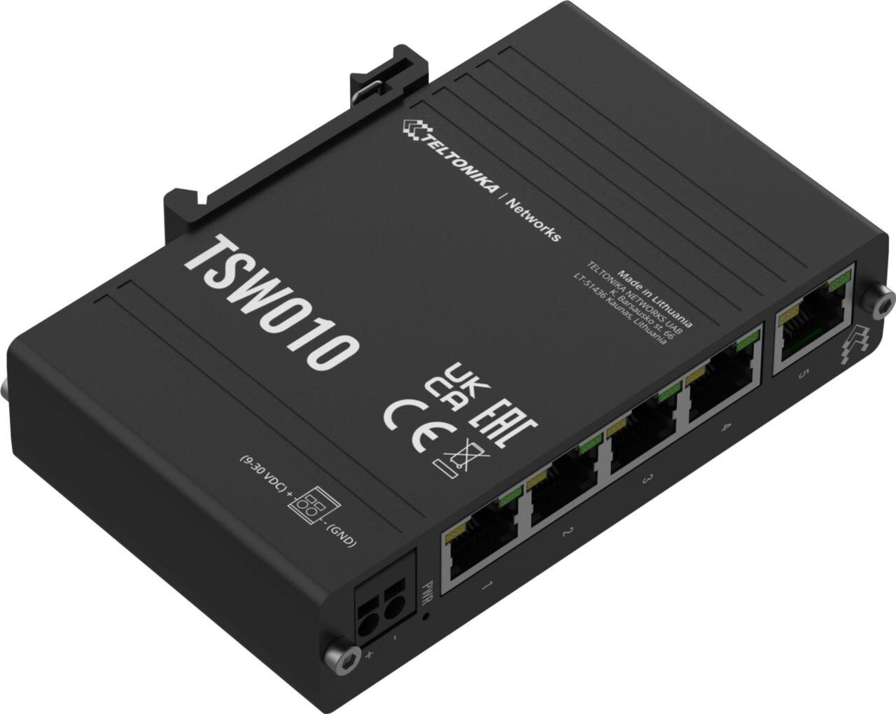 IP30 Industrie 5-Port 100 Mbit unmanaged Hutschienen-Switch, -40°C - +75°C