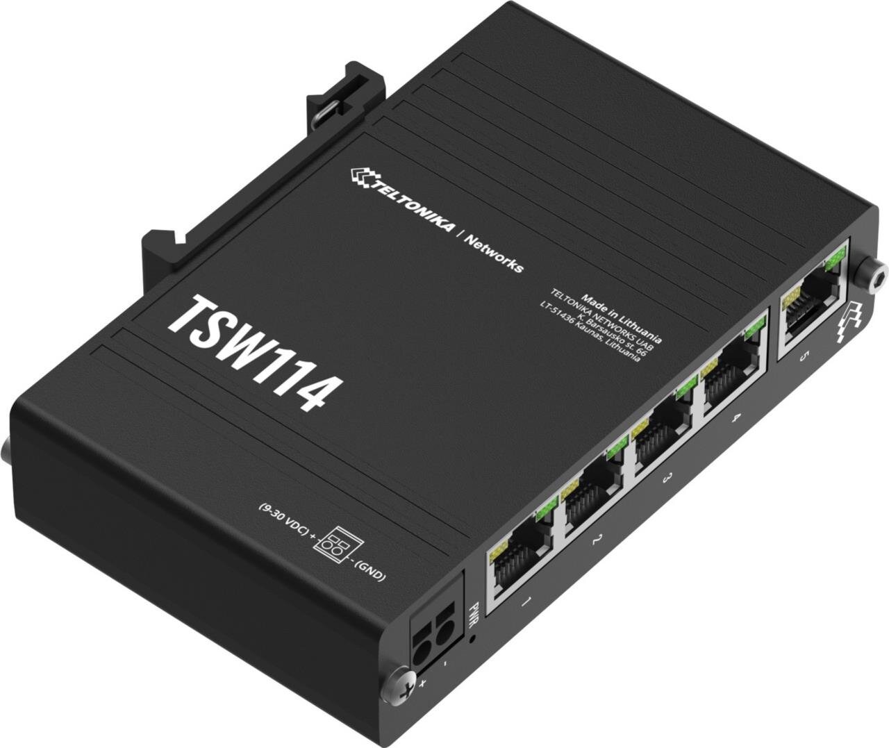 IP30 Industrie 5-Port 10/100/100Mbit unmanaged Hutschienen-Switch, -40°C - +75°C