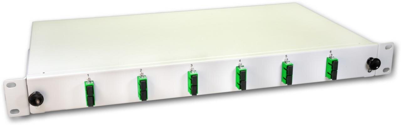 LWL Spleissbox, 12 Fasern, 6x DSC/APC Singlemode, 9/125µm OS2 G657.A1 Pigtail