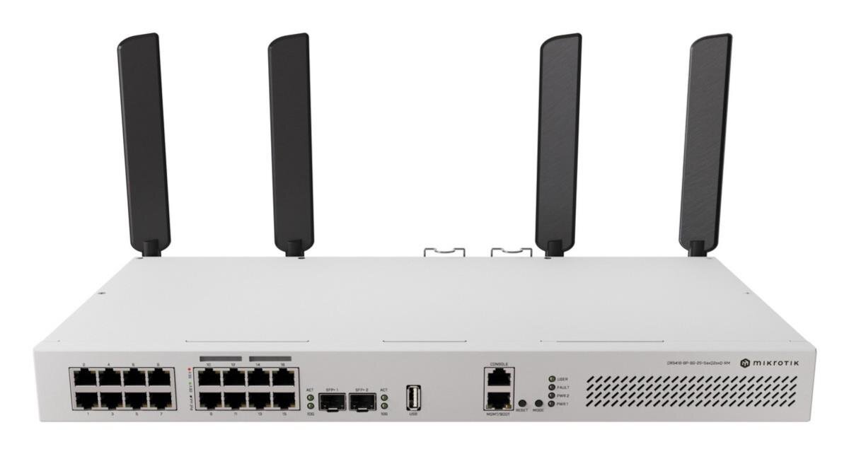 Cloud Router Switch, 16+1x 1GB, 8x PoE, 2x SFP+, 2 redundante Netzteile, WiFi