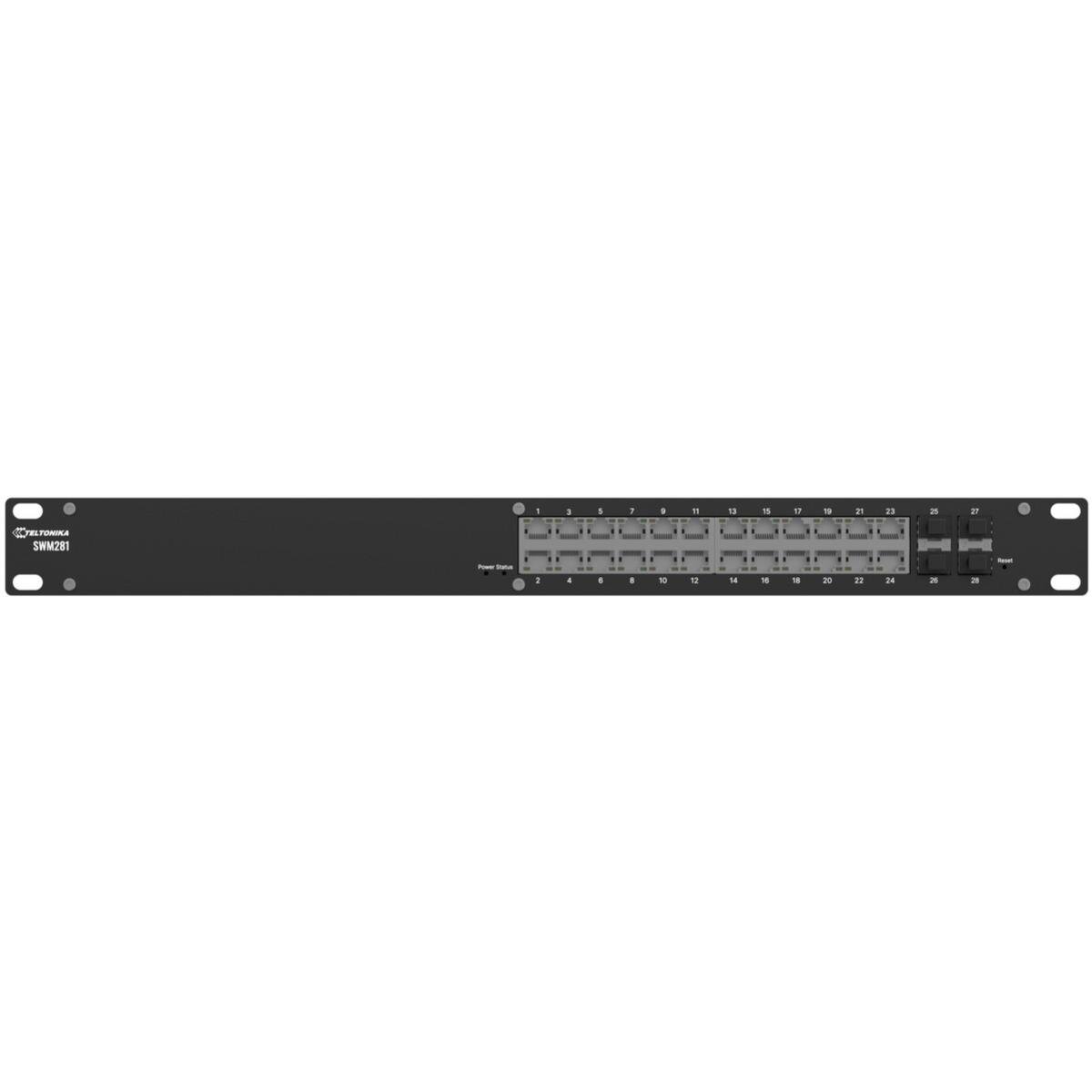 Industrie 24-Port managed Layer2 Switch, 4x SFP, RMS, IP30