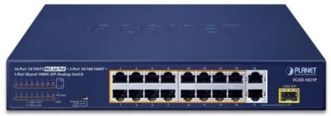 16-Port 10/100TX 802.3at POE +  2-Port 10/100/1000T + 1-Port SFP, Desktop Switch