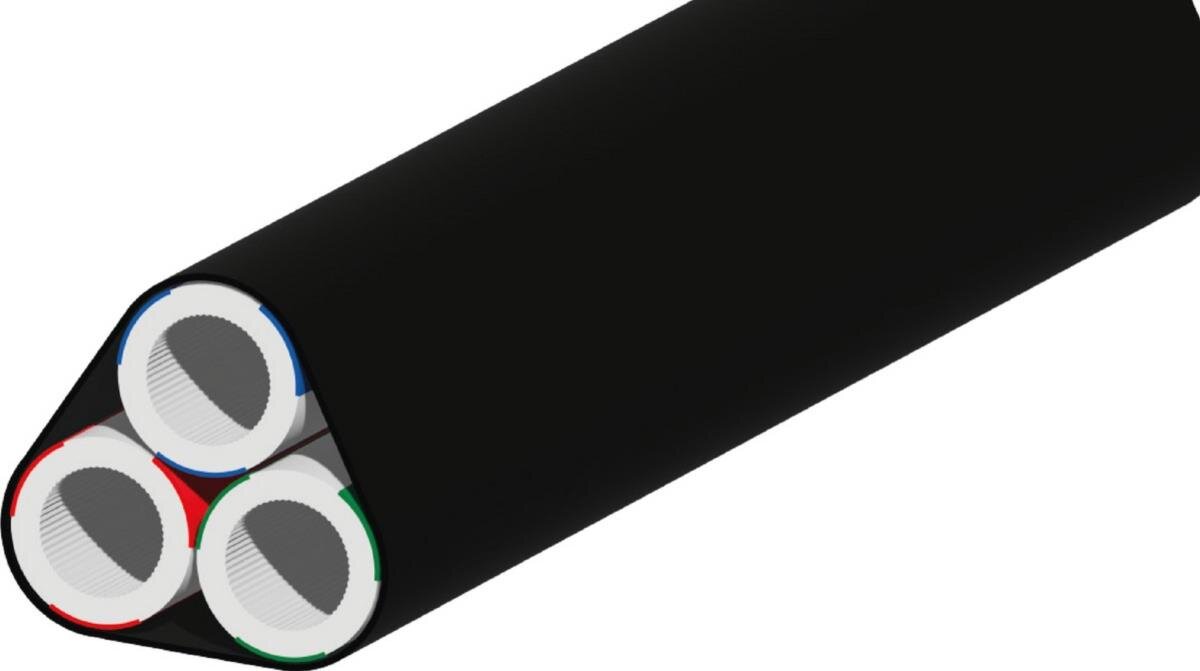 Rohrverbund mit 3x 12/8-er Rohren, direkt erdverlegbar, UV beständig, schwarz