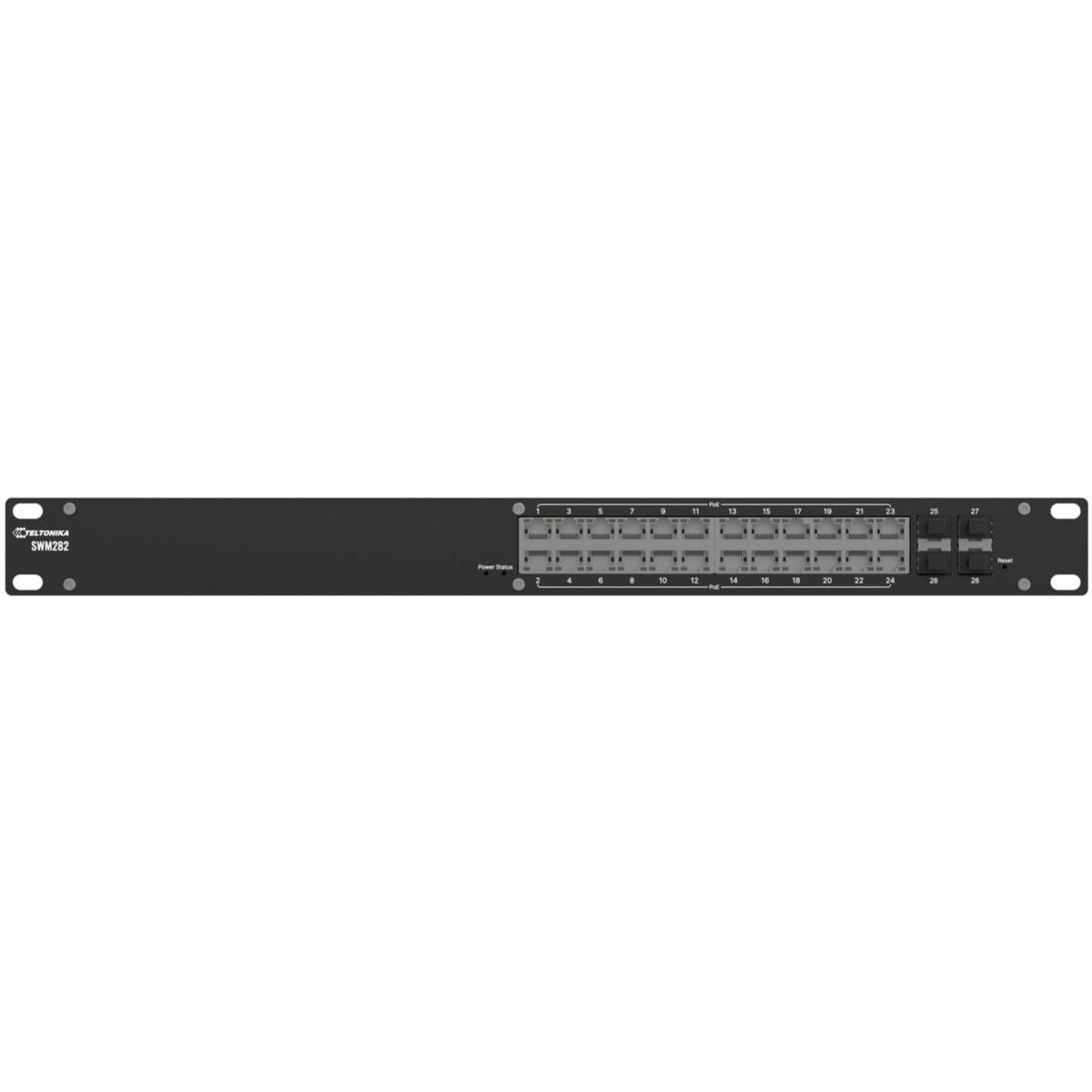 Industrie 24-Port PoE+ managed Layer2 Switch, 4x SFP, RMS, IP30