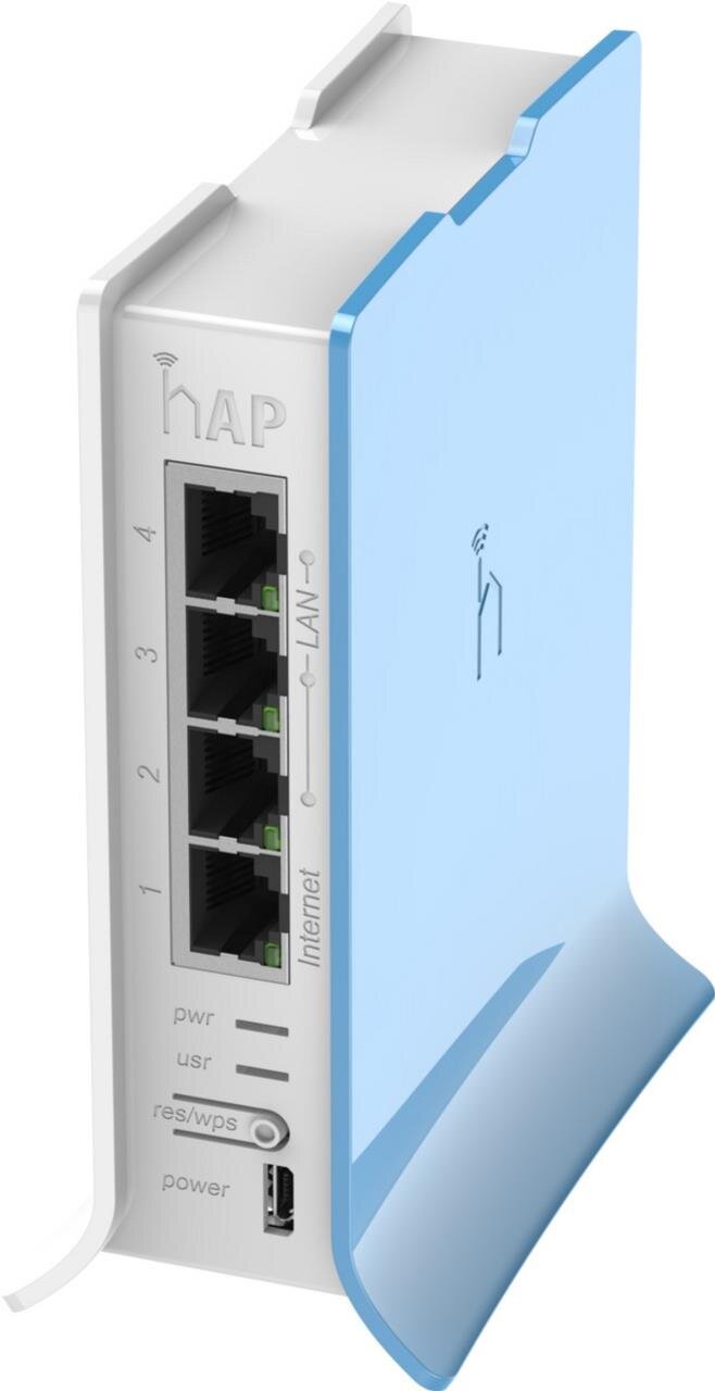 hAP Lite Towercase mit 650MHz CPU, 32MB RAM, 4xLAN, 802.11b/g/n