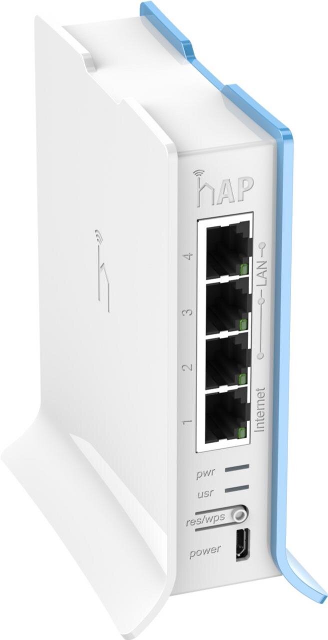 hAP Lite Towercase mit 650MHz CPU, 32MB RAM, 4xLAN, 802.11b/g/n