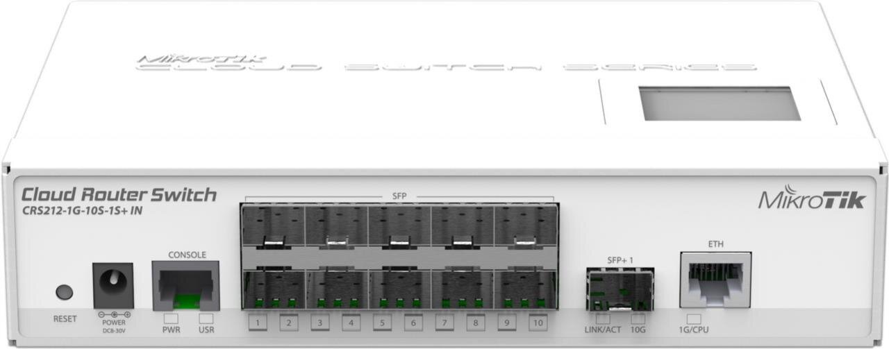 CRS212-1G-10S-1S+IN Cloud Router Switch mit Atheros, 10x SFP, 1x SFP+, Desktop