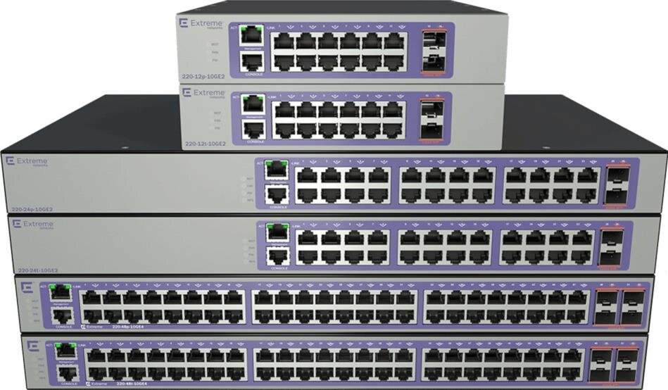 ExtremeSwitching 220 Serie, stackbare managed Layer3 Gigabit-Switches für KMUs