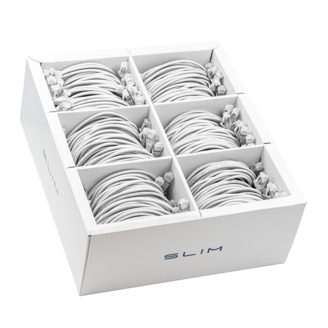 KAT6A 10 Gigabit Lightpatchkabel, 1,0m, U/FTP, Ø 3,8mm, weiss, 90-Pack