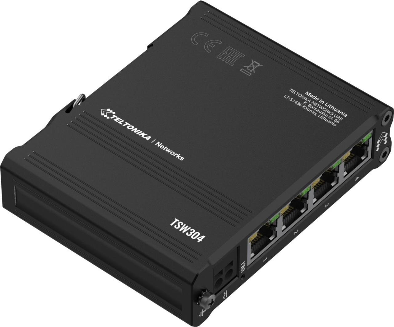 IP30 Industrie 4-Port 1Gbit unmanaged Switch, PoE-In, -40°C - +75°C
