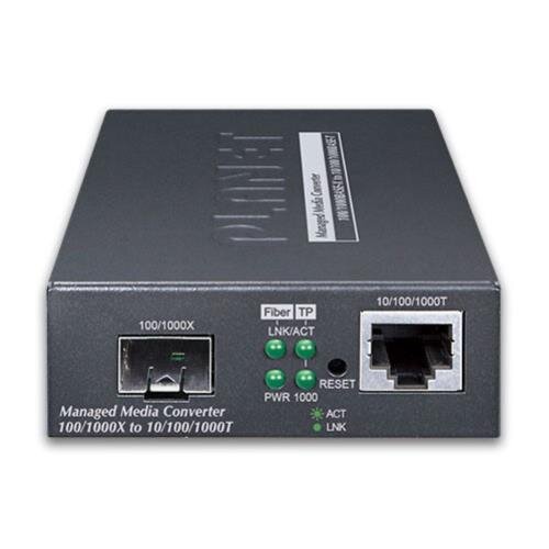 Web/SNMP Manageable 10/100/1000BASE-T to 100/1000BASE-X SFP Media Converter