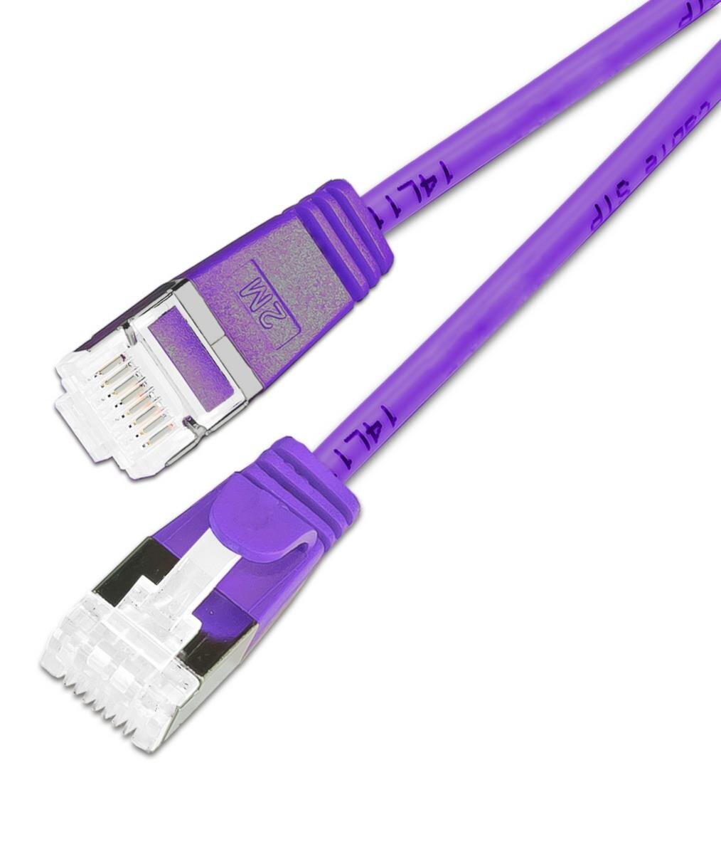 KAT6A 10 Gigabit Lightpatchkabel, 0,15m, U/FTP, Ø 3,8mm, violett, 50-Pack