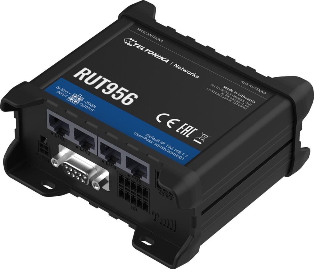 RUT956 - Industrie 4G/LTE Dual SIM Router, mit Ethernet, I/O, GNSS, RS485/232 