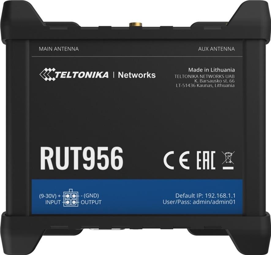 RUT956 - Industrie 4G/LTE Dual SIM Router, mit Ethernet, I/O, GNSS, RS485/232 