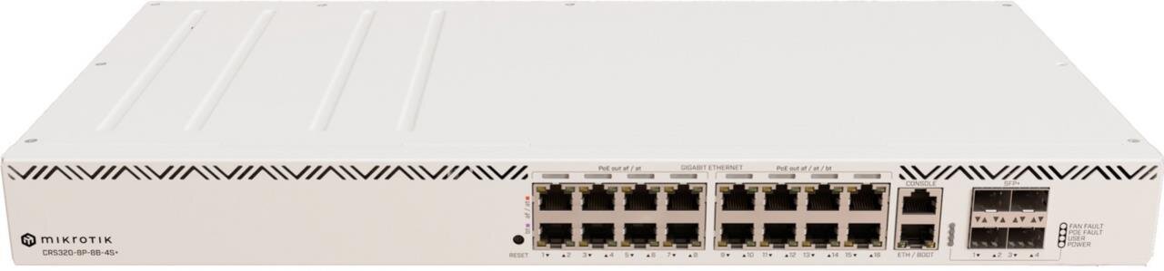 CRS320-8P-8B-4S+RM High-Power PoE++ Switch, IEEE802.3bt, 17x Gbit, 4x 10G SFP+