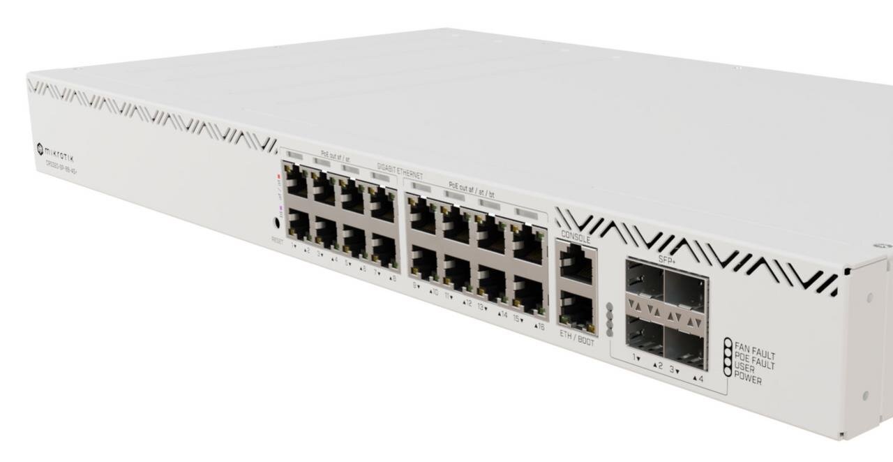 CRS320-8P-8B-4S+RM High-Power PoE++ Switch, IEEE802.3bt, 17x Gbit, 4x 10G SFP+