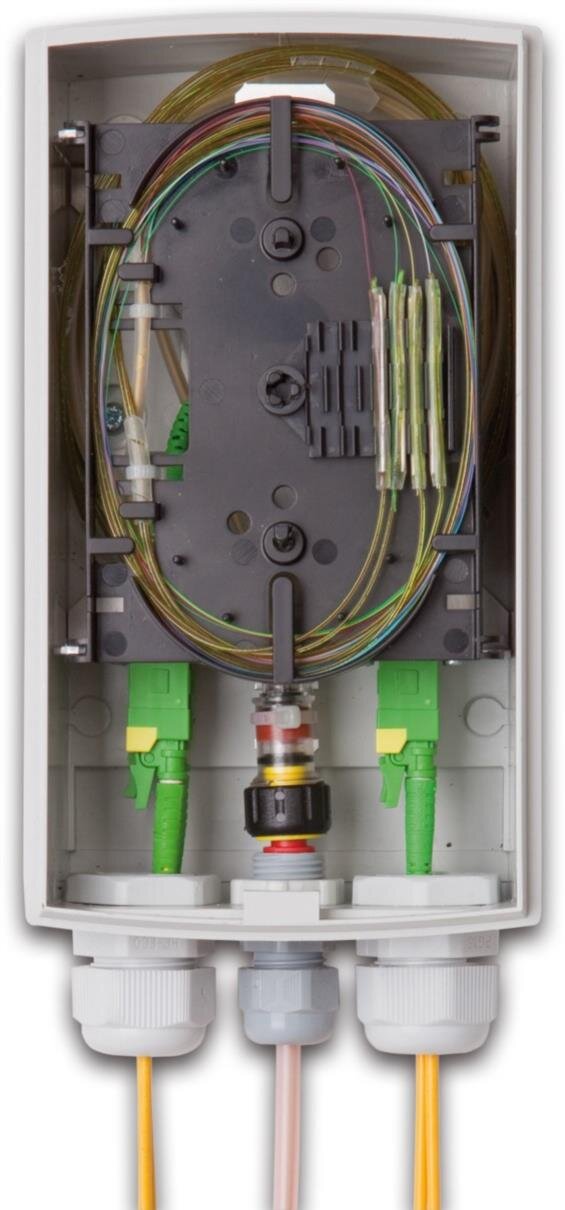 IP54 Kunststoff Wandspleissbox mit 4x SC-Simplex