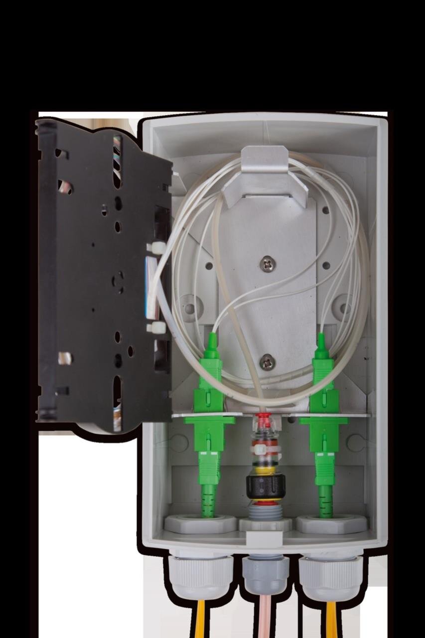 IP54 Kunststoff Wandspleissbox mit 4x SC-Simplex