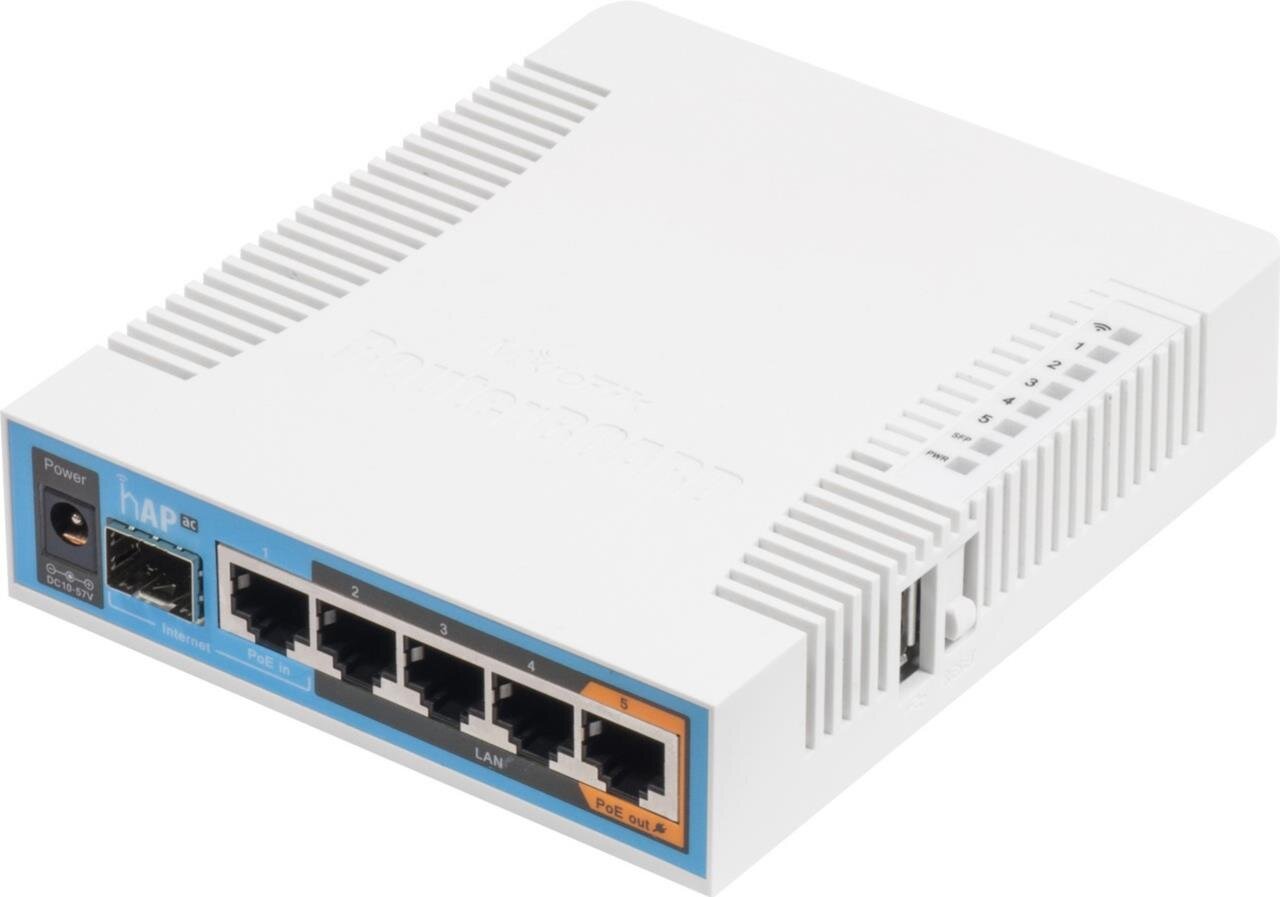 hAP ac mit 720 MHz CPU, 128 MB RAM, 5x Gigabit LAN, 2.4Ghz 802.11b/g/n