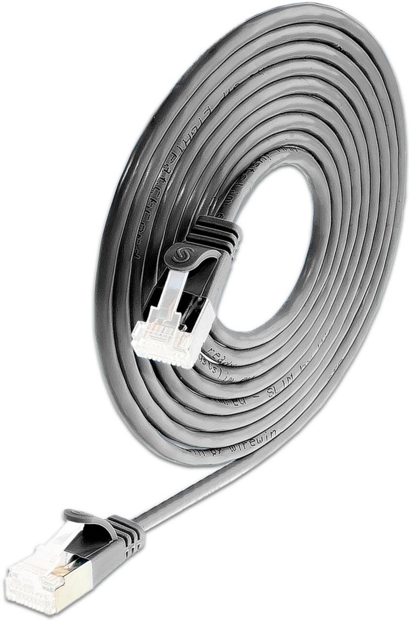 KAT6A 10 Gigabit Lightpatchkabel rund, U/FTP, Ø 3,8mm, schwarz 