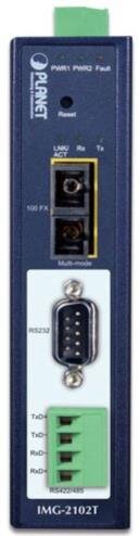 IP30 Industrial 1-Port RS232/RS422/RS485 Modbus Gateway (1 x 100FX SC, MM/2km)