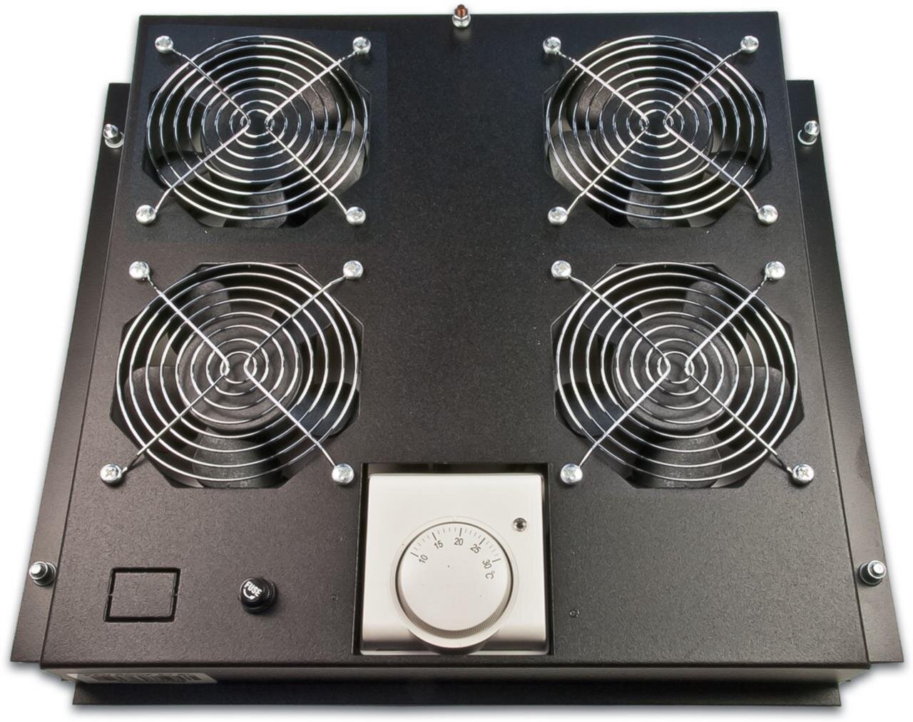 Dachlüftereinsatz für Serverschränke, 4 Lüfter, schwarz