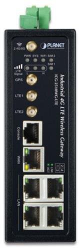 Industrial 4G LTE Cellular Wireless Gateway with 5-Port 10/100/1000T, GPS 