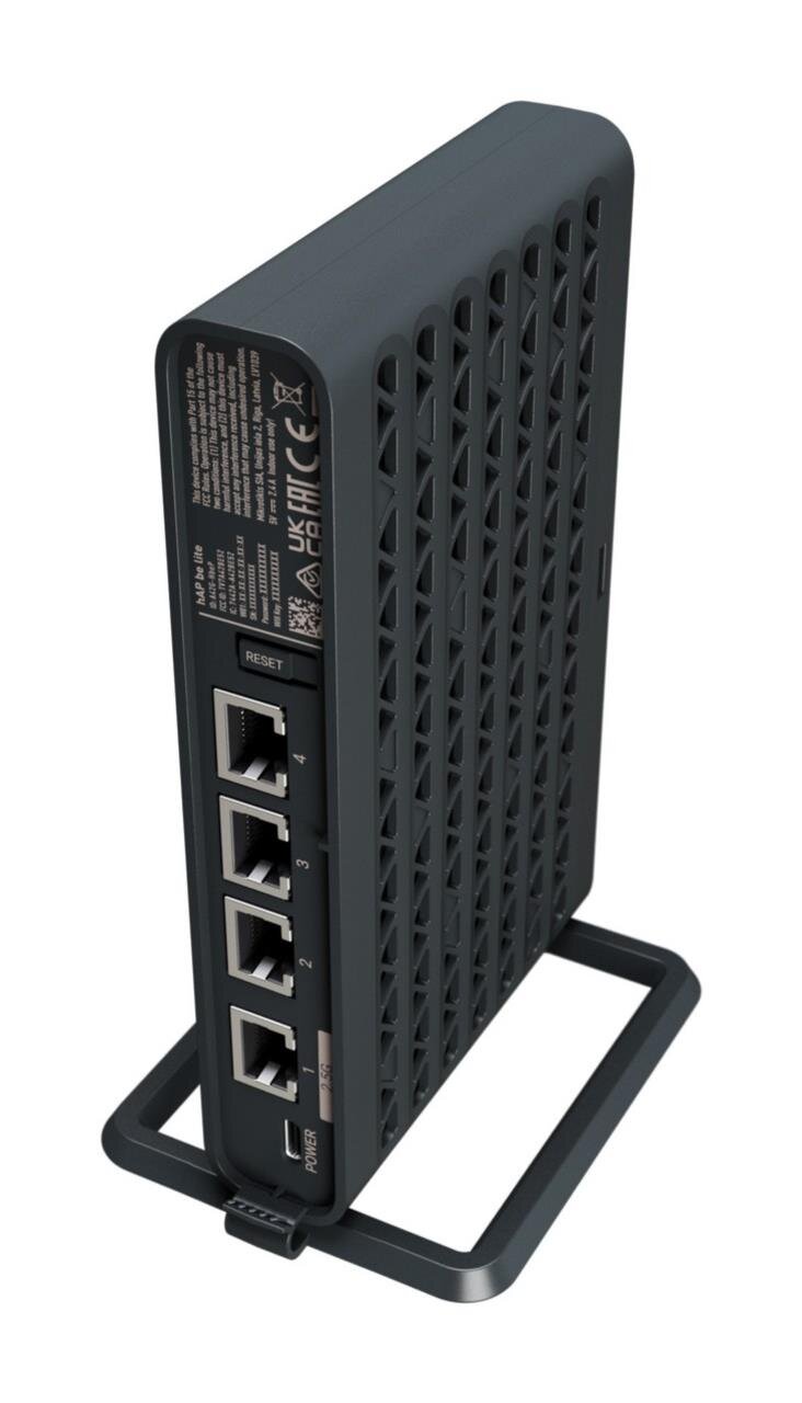 hAP be lite, Wi-Fi 7 Router & Access Point, 2.6Gbit, 2x 1GbE, USB-C Power