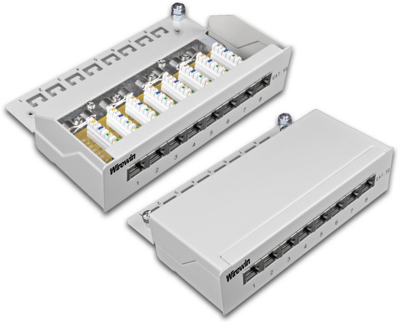 8-Port KAT5e Desktoppanel, geschirmt, LSA Anschluss