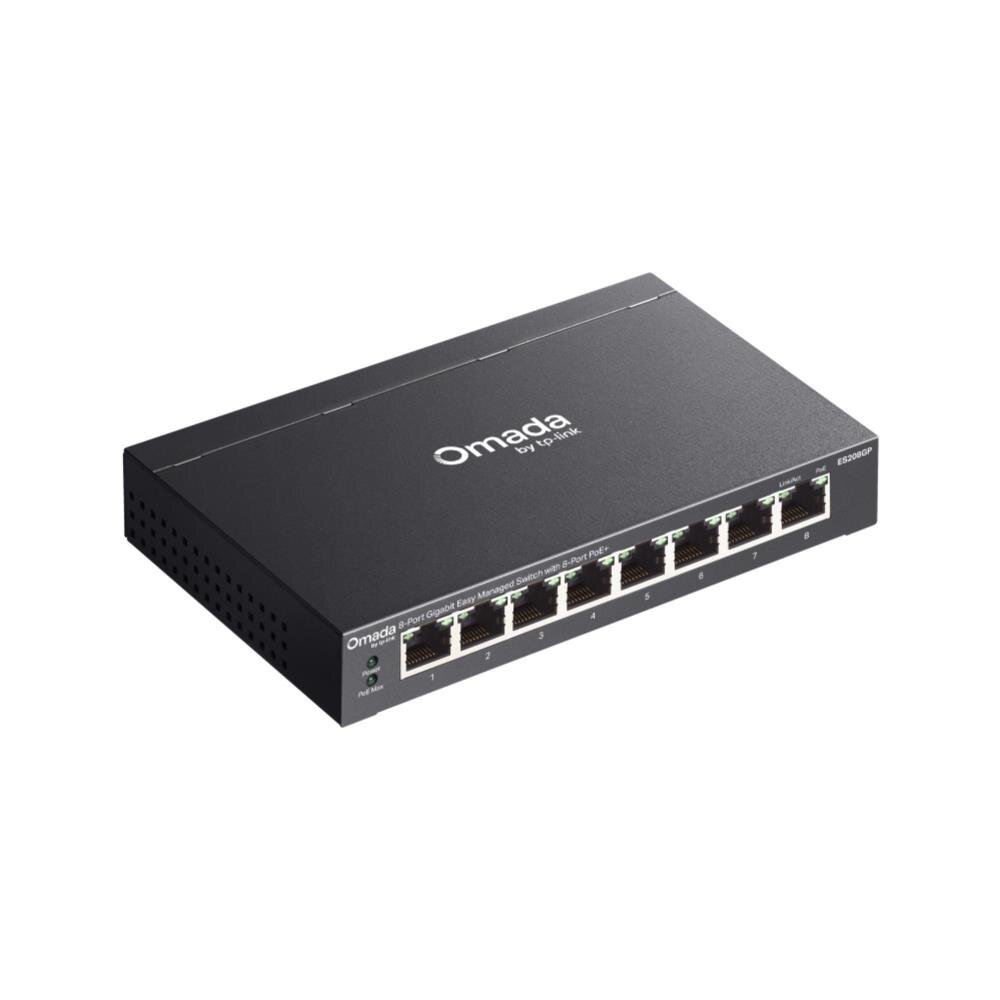 Omada 8-Port-Gigabit-Easy-Managed-Switch mit 8-Port-PoE+