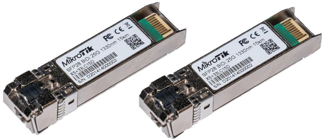 1,25G SFP, 10G SFP+ und 25G SFP28 Module, 15km, 1270nm + 1330nm, 2er-Set
