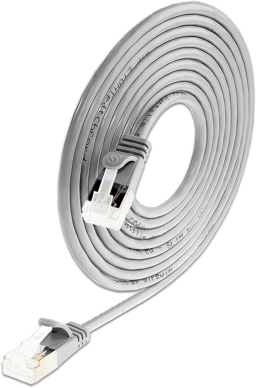 KAT6A 10 Gigabit Lightpatchkabel, 1,0m, U/FTP, Ø 3,8mm, grau, 90-Pack