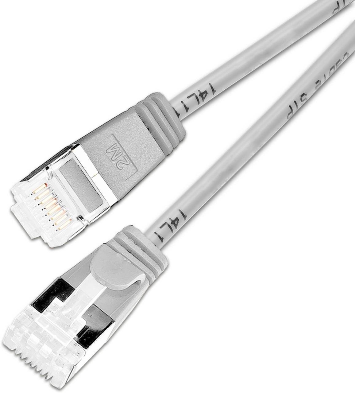 KAT6A 10 Gigabit Lightpatchkabel, 1,0m, U/FTP, Ø 3,8mm, grau, 90-Pack