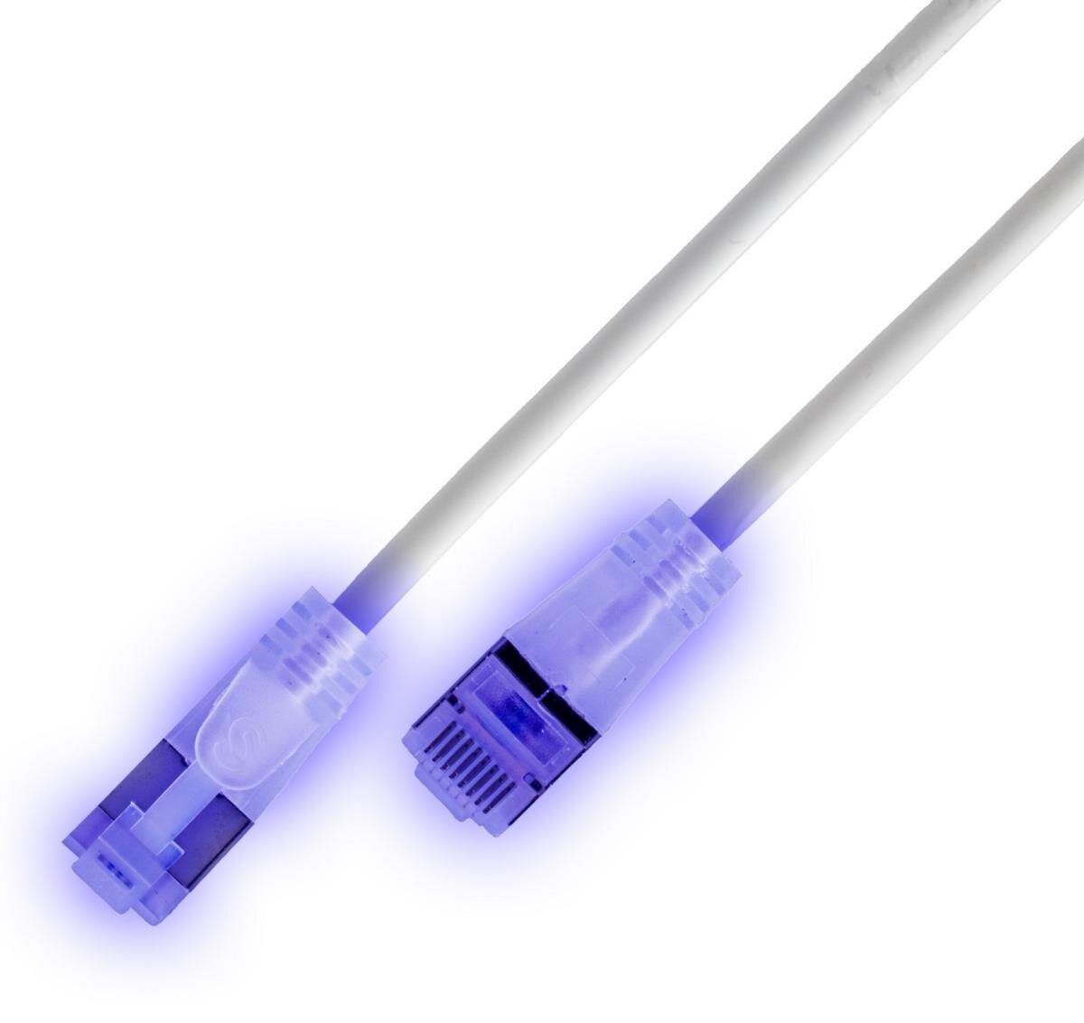 KAT6A 10 Gigabit Lightpatchkabel rund, U/FTP, transluzente Stecker 